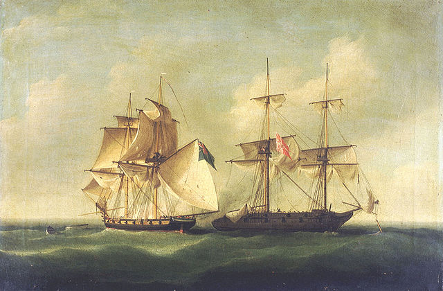 640px HMS Sappho capturing the Danish brig Admiral Jawl
